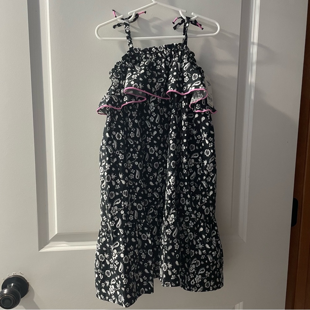 OshKosh B'gosh Black and White Floral Dress with Pink Accents